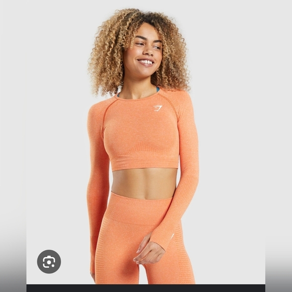 Gymshark Orange Long Sleeve Fitted Bodysuit - Picture 1 of 4
